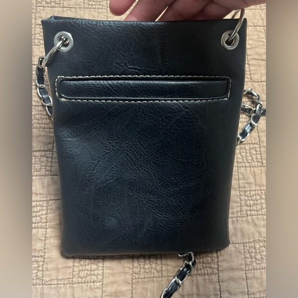 Embroidered Black Crossbody Purse with Studs Western Boho Hippie - Picture 3 of 6